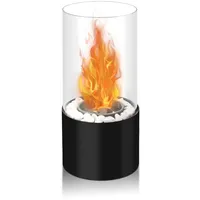 Clanmacy Tischfeuer Tischfeuer Tischkamin Bio-ethanol Dekokamin Schwarz Runde H 26cm schwarz 26 cm