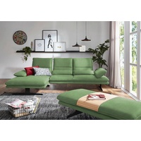 W.SCHILLIG Ecksofa broadway, Designsofa mit tollem Sitzkomfort, Sitztiefenverstellung, Kopfteil- & Seitenteilverstellung, Breite 291cm grün