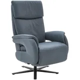 Dieter Knoll Relaxsessel, Graublau, Leder, Echtleder, Nappaleder, Longlife-Leder, 70x117x85 cm, Goldenes M, Fußauswahl, Lederauswahl, Stoffauswahl, Liegefunktion, Aufstehhilfe, Wohnzimmer, Sessel, Relaxsessel