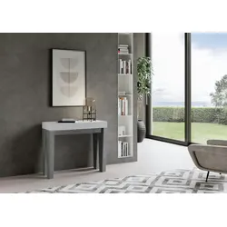 Itamoby Ausziehbare Konsole 90x40/196 cm Spimbo Mix Small White Ash Top - Zementstruktur