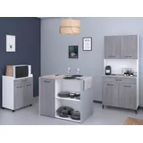 Parisot Küchenbuffet-Set "Malice 5" Weiß / Beton Optik hell