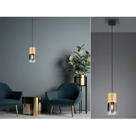 Trio Kleine 1-flg. Ø 10 cm Messing mit Rauchglas