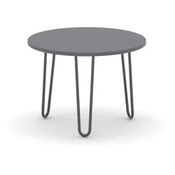 Konferenztisch rund SPIDER, Durchmesser 60 cm, schwarzes Fußgestell, Platte Graphit