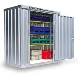 FLADAFI® Materialcontainer MC 1100 Verzinkt, zerlegt mit Holzfußboden