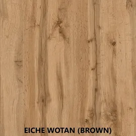 dekori.interiors Runder Ausziehbarer Tisch für Esszimmer, LORA, Loft-Stil, Skandinavische, Durchmesser: 90 / 140 cm, Eiche Wotan / Schwarz - Braun