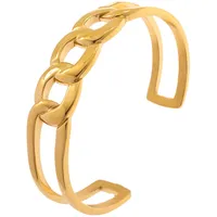 Jobo Armspange offener Armreif Edelstahl gelbgoldfarben beschichtet 563390C00 Größe 18