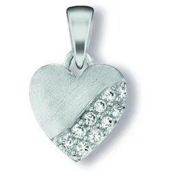 Kettenanhänger ONE ELEMENT "Zirkonia Herz Herz Anhänger aus 925 Silber", silber, Schmuckanhänger, Damen, Silber 925 (Sterlingsilber), Kettenanhänger, Herzanhänger – Ausdruck von Liebe, perfekt zum Verschenken