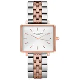 ROSEFIELD Quarzuhr ROSEFIELD Damenuhr Boxy XS Silber Rosegold Bicolor eckig QMWSSR-Q024 silberfarben