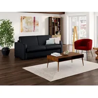 vente-unique - Schlafsofa mit Matratze 3-Sitzer - Matratze 18 cm - Schwarz - bevis