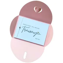 briefzauber Trauzeugin fragen - Karte mit Armband & Herzumschlag (Rosa-Schreibschrift)