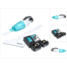 Makita DCL 181 FRMWX Akku Staubsauger 18 V 53 mbar 0,65 L + 2x Akku 4,0 Ah + Ladegerät