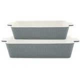 GREENGATE Auflaufform Alice rechteckig 2er Set, 16/22x27/36 cm, stone grey