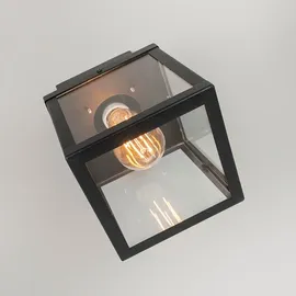 QAZQA Outdoor-Deckenleuchte Edelstahl 1-flammig E27 schwarz