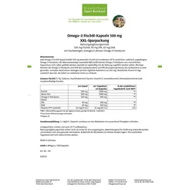 Kräuterhaus Sanct Bernhard Omega-3 Fischöl 500 mg Kapseln 1000 St.