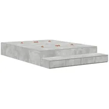vidaXL Aufbewahrungsbettgestell 140 x 200 cm Grau