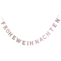 Riffelmacher & Weinberger Riffelmacher Girlande mit Schriftzug Frohe Weihnachten 190x10 cm 12456 | Rosa - Türschmuck Wandschmuck Weihnachten Weihnachtszeit Adventszeit Holzbuchstaben Glitter