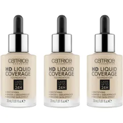 Catrice HD Liquid Coverage Foundation 010 Light Beige, 3er Pack Make up 390 g beige