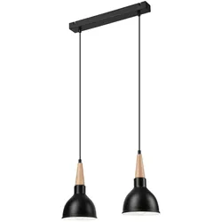 Licht-Erlebnisse Hängelampe Schwarz Holz Esszimmer Skandinavisch