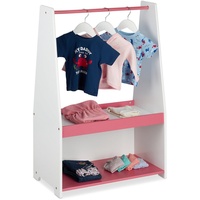 relaxdays Kleiderständer Kleiderständer für Kinder rosa|weiß