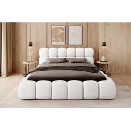Fun Möbel Polsterbett Bett AURELIA 180x200cm in Stoff Ascot Weiß / Speed - Weiß