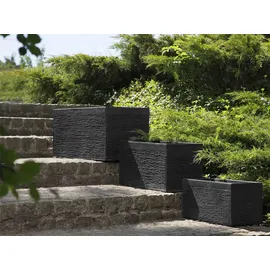 Beliani Blumentopf schwarz Myra
