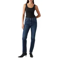 Levi's Damen. 501 Original navy (24/30), Lässig, Baumwolle, Denim, Marine