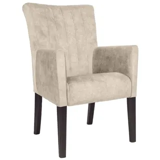 Armlehnstuhl »King«, Samtvelours, Esszimmerstuhl, Beingestell Massivholz, Eiche oder Buche wengefarben