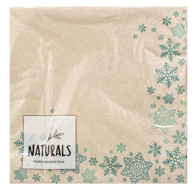 Naturals Servietten - Schneeflocken 33x33cm