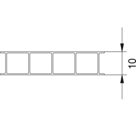 Gutta Hohlkammerplatte 10 mm Transparent 250 x 105 cm