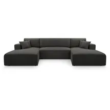 beautysofa Ecksofa mit Schlaffunktion CORSO U, Farbe: Graphit (Poso34) - Dunkelgrau