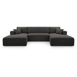 beautysofa Ecksofa mit Schlaffunktion CORSO U, Farbe: Graphit (Poso34) - Dunkelgrau