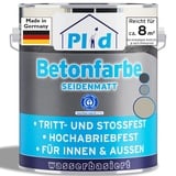 Plid® Betonfarbe Innen & Außen Frostsicher Kieselgrau 0,75L - Flüssigkunststoff Bodenbeschichtung - Betonfarbe Kellerboden - Bodenfarbe für Keller, Zement, Mauerwerk & Holz - Made in Germany