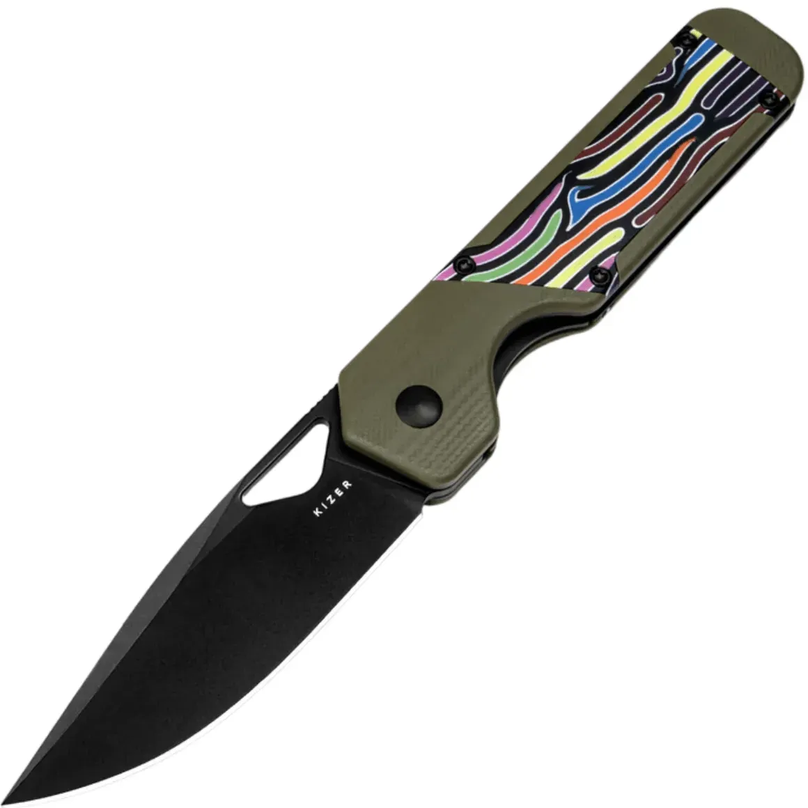 Kizer Liner Lock Militaw Jonathan Styles Nitro V G10 V3634A3