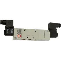 Riegler 5/3-Wegeventil, elektropneu., Mitte geschl., G 1/4, 24 V DC