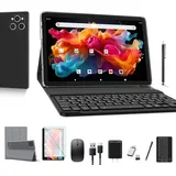 ANTEMPER Tablet 10 Zoll mit Tastatur und Stift | 16GB RAM+128GB ROM (1TB TF) Android 12 2023 Neueste Tablet PC | MTK Octa-Core 2.0GHz | 5G WIF | | 7000mAh Akku | GMS Zertifiziert, Silber