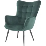 byLIVING Sessel UTA dunkel-grün Gestell Metall