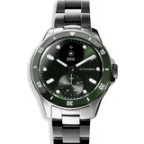 42 mm grün, FKM-Armband mit Edelstahlschnalle silber