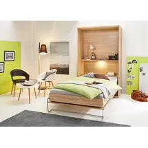Priess Schrankbett PRIESS "Ancona", beige (struktureichefarben hell), H:211cm, Schrankbetten, mit Regal und LED-Beleuchtung