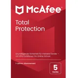 McAfee Total Protection 2025 PKC 5 Geräte 1 Jahr DE Win Mac Android iOS