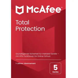 McAfee Total Protection 2025 PKC 5 Geräte 1 Jahr DE Win Mac Android iOS