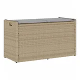 vidaXL Sitzbank Outdoor mit Stauraum und Kissen Beige 100 cm
