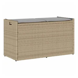 vidaXL Sitzbank Outdoor mit Stauraum und Kissen Beige 100 cm