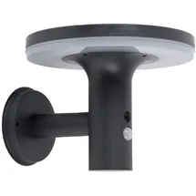 Expo Börse Wandlampe mit Bewegungsmelder LED Solarleuchte Haustürlampe Fassadenleuchte anthrazit Gartenlampe, 250lm, Kaltweiß, Bxh 24x21 cm