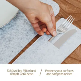 MIQIO 18 er Set Tischsets 6 Platzsets Bestecktaschen Glasuntersetzer,