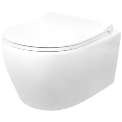 Aloni Spülrandloses Wand Hänge WC Spülrandlos Toilette Normal WC + Deckel