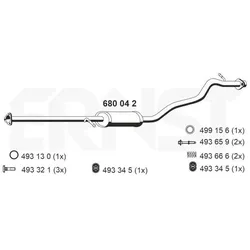 ERNST Mittelschalldämpfer  für HONDA 18220-S10-A01 18220-S10-A03 18220-S10-A02 680042