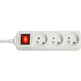 Lindy 73124 3-Fach Schuko Steckdosenleiste für Frankreich mit Schalter, Weiß