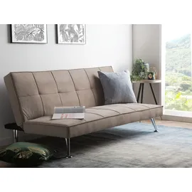 Beliani Schlafsofa HASLE Stoff Sandbeige 3-Sitzer