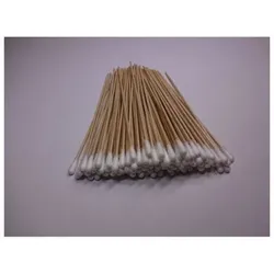 Wattestäbchen einseitiger Baumwollkopf, mit Holzstab, 150mm