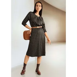 Madeleine Midikleid Grafisches Muster Schwarz/Braun 46